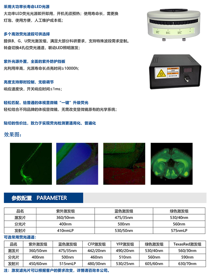 体视显微镜NSZ818增加荧光附件升级体视荧光显微镜